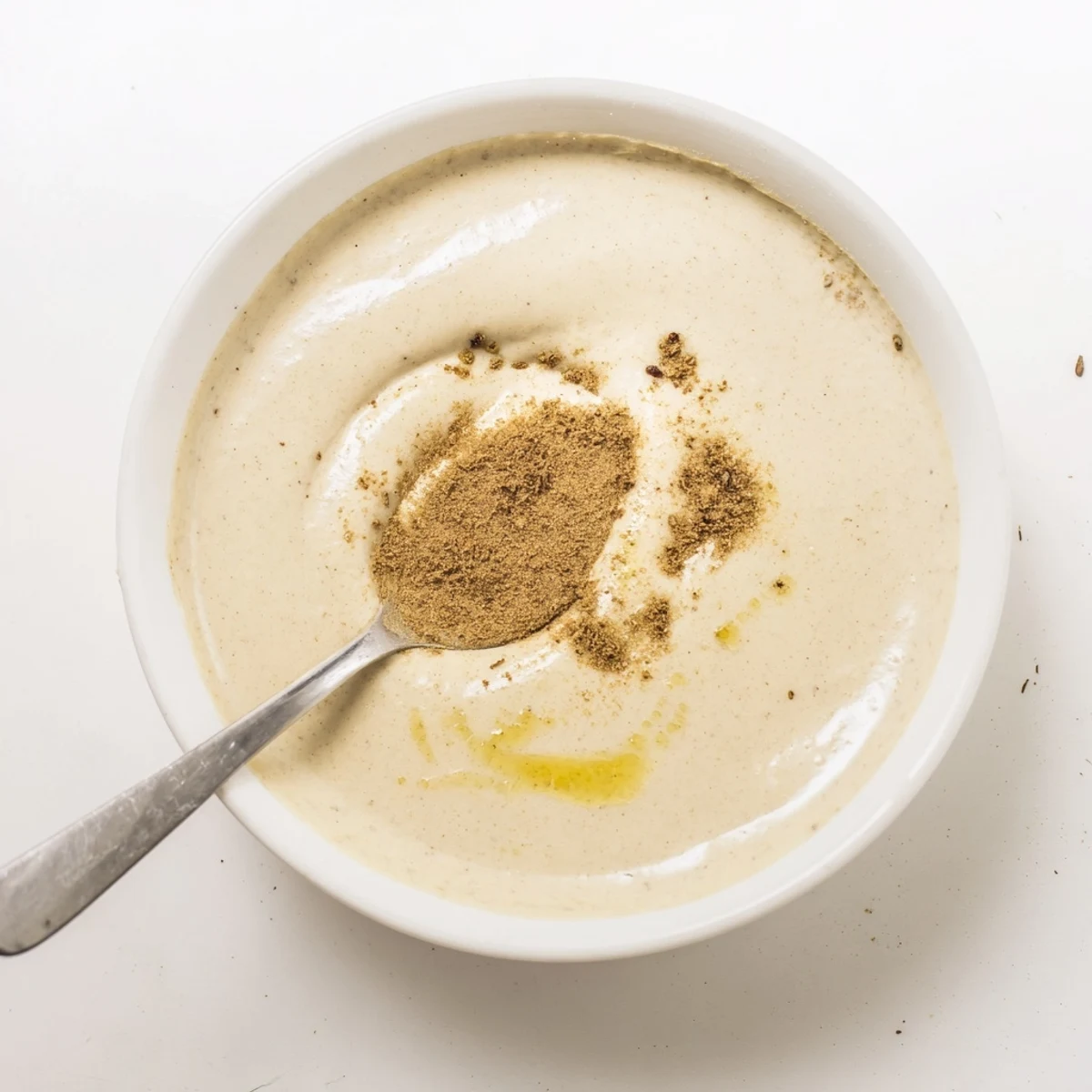 Thick tangy white sauce for chicken shawarma wraps served alongside crisp vegetables and warm pita bread