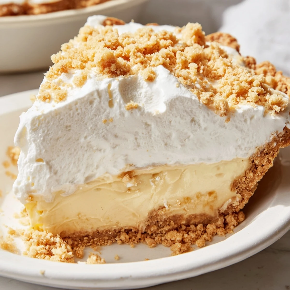 Velvety Old Fashioned Amish Peanut Butter Dream Pie slice showing rich, smooth peanut butter filling