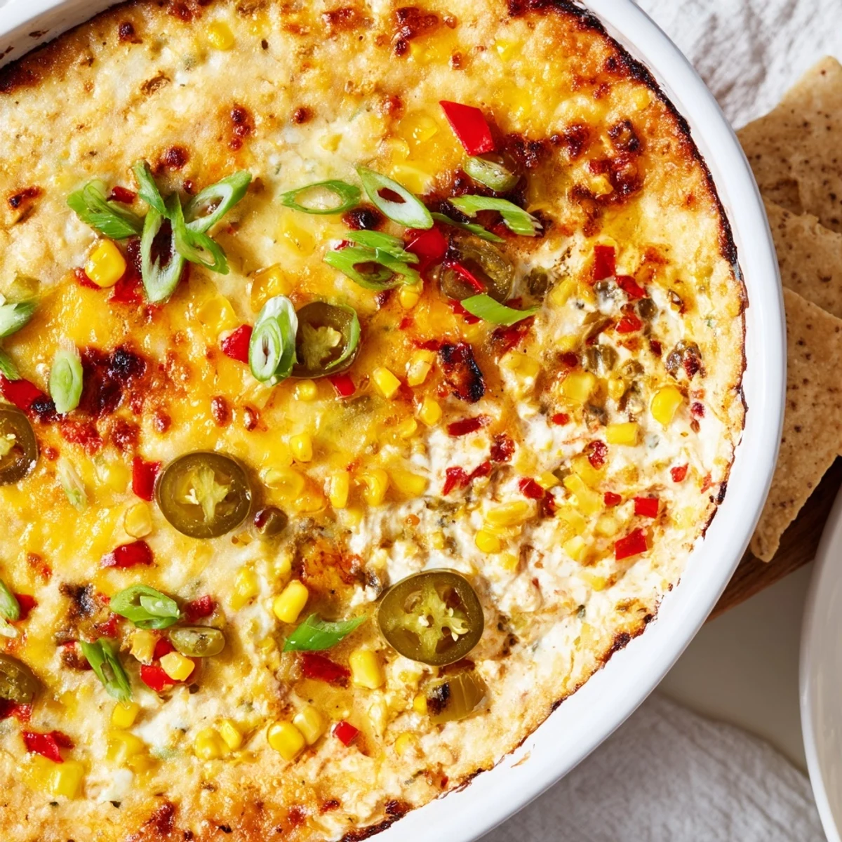 Creamy Spicy Roasted Jalapeno Cowboy Cream Cheese Dip bubbling with melted cheddar in a cast iron skillet