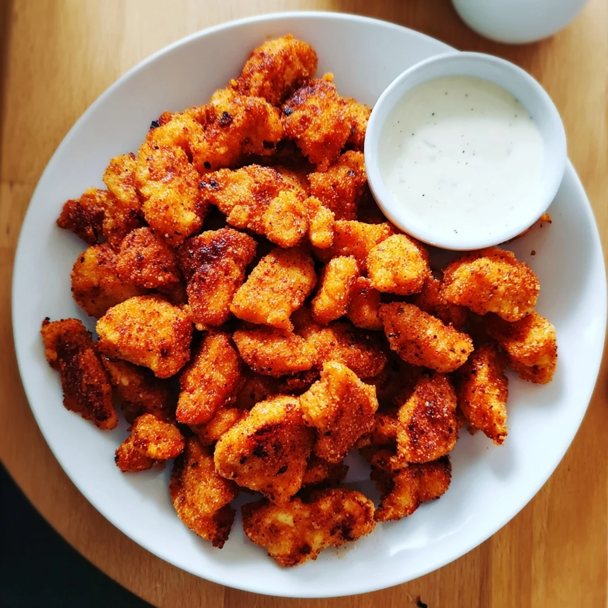 Juicy buttermilk Chicken Bites steaming, crunchy crust and paprika flecks