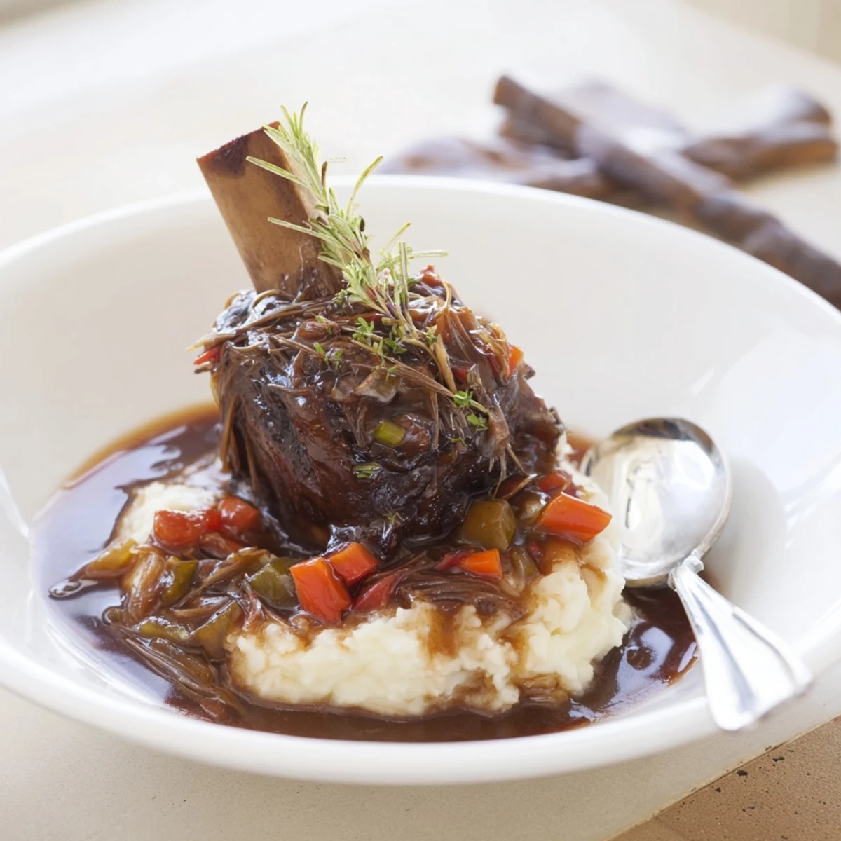 Slow Cooker Beef Short Ribs falling off the bone in rich red wine sauce