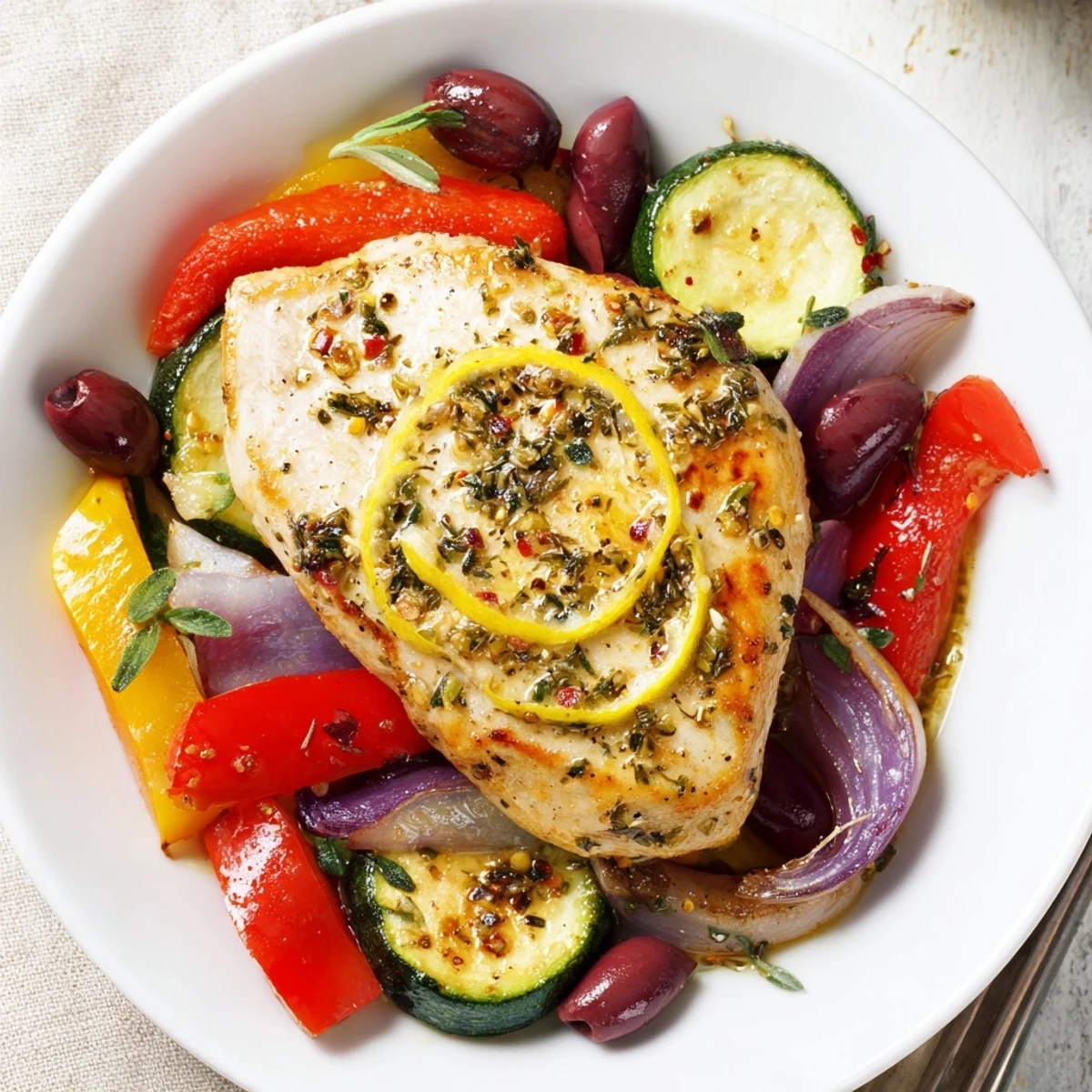 Crispy weekday dinner: Sheet Pan Mediterranean Chicken Zucchini with Kalamata and feta