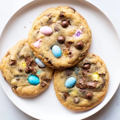 Chewy Cadbury Egg Cookies fresh from the oven on a wire rack